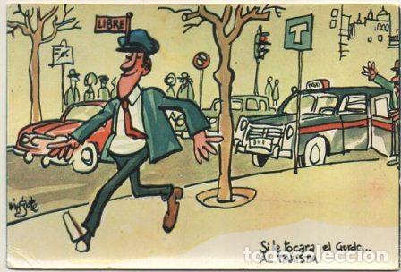 Postales: POSTAL PUBLICITARIA. LOTERIAS. SI LE TOCARA EL GORDO AL TAXISTA. SERIE MINGOTE P-PUB-426