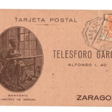 Postales: ZARAGOZA.- MERCERIA TELESFORO GARCÍA ZARAGOZA.