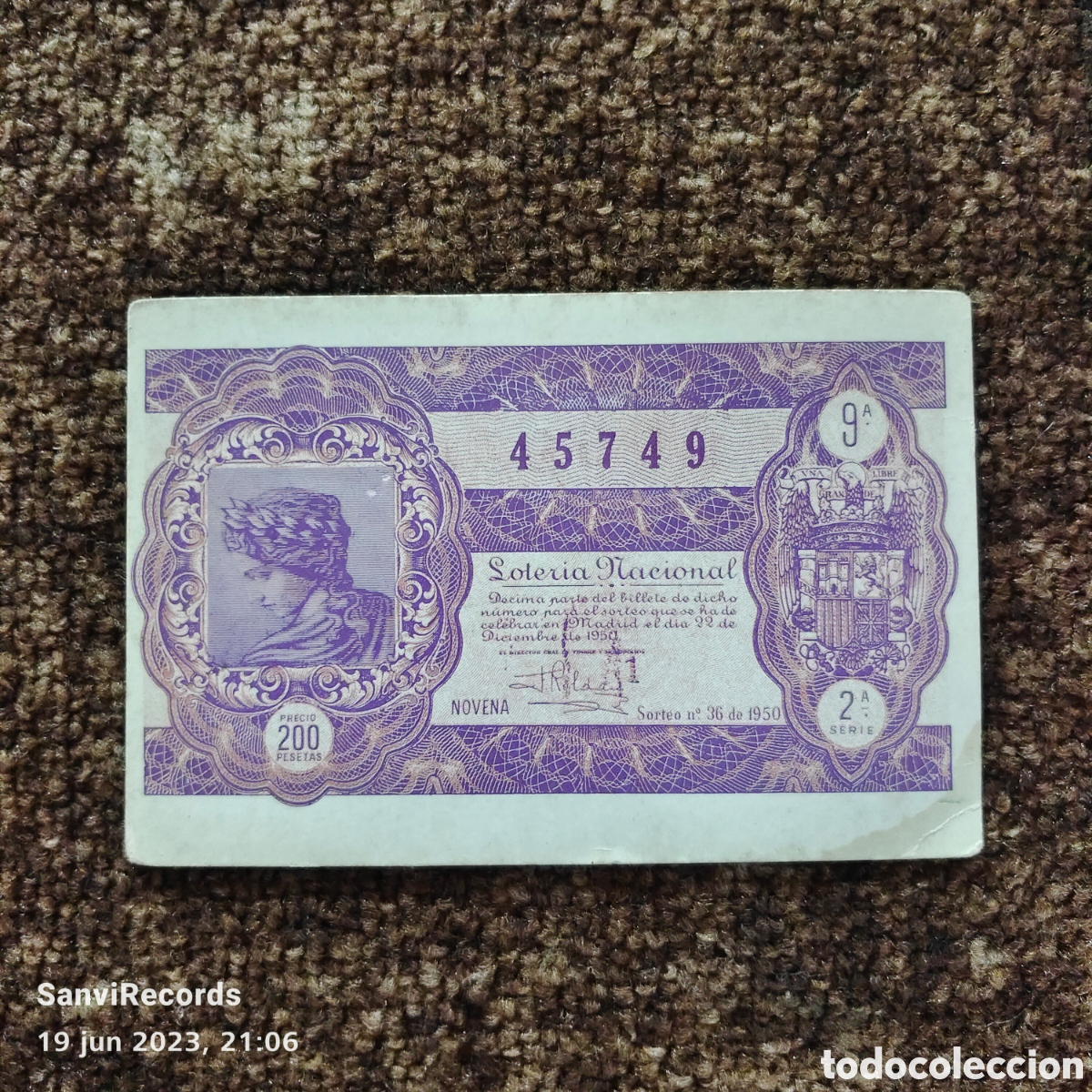 Postais: POSTAL: SERIE D. PRIMER PREMIO DE SORTEO DE 22 DE DICIEMBRE DE 1950 (LOTERIA NACIONAL)