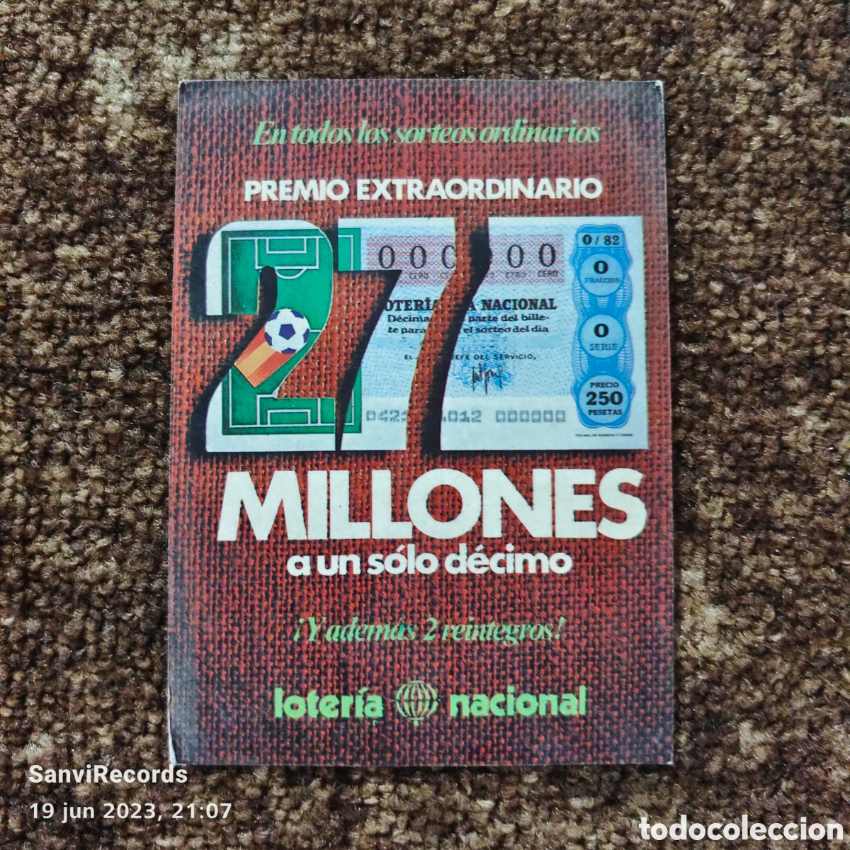 Postais: POSTAL: CARTEL ANUNCIADOR DE LOS SORTEOS DE 1982 (LOTERIA NACIONAL)