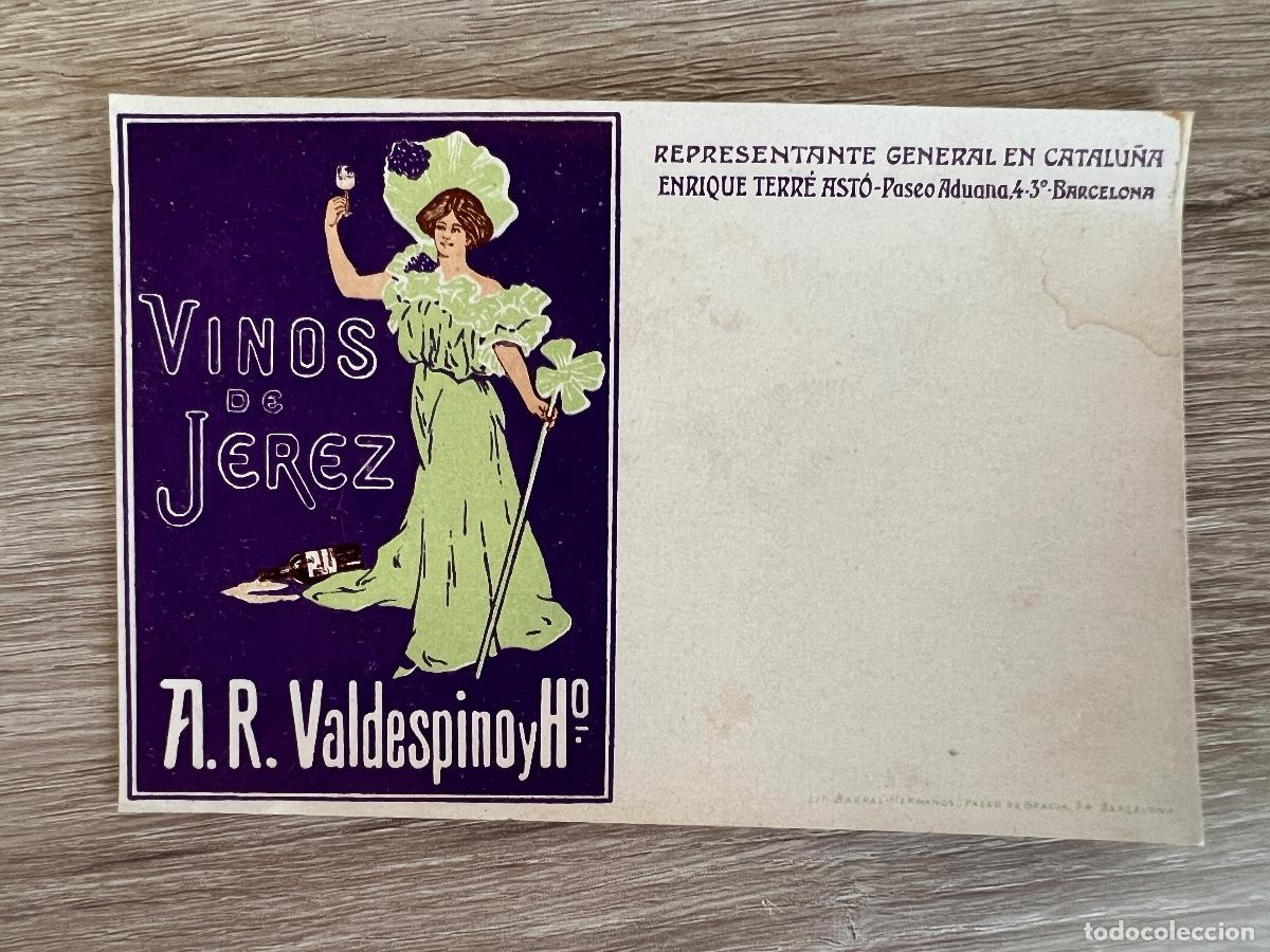 Cartes Postales: TARJETA PUBLICITARIA. A.R. VALDESPINO Y HERMANO. ENRIQUE TERRE ASTO. CATALU&Ntilde;A