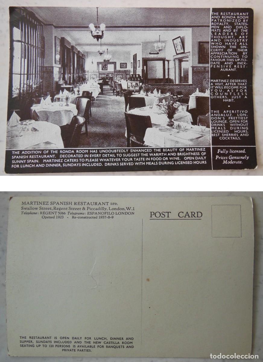 Postales: MARTINEZ SPANISH RESTAURANT. London - Foto 1