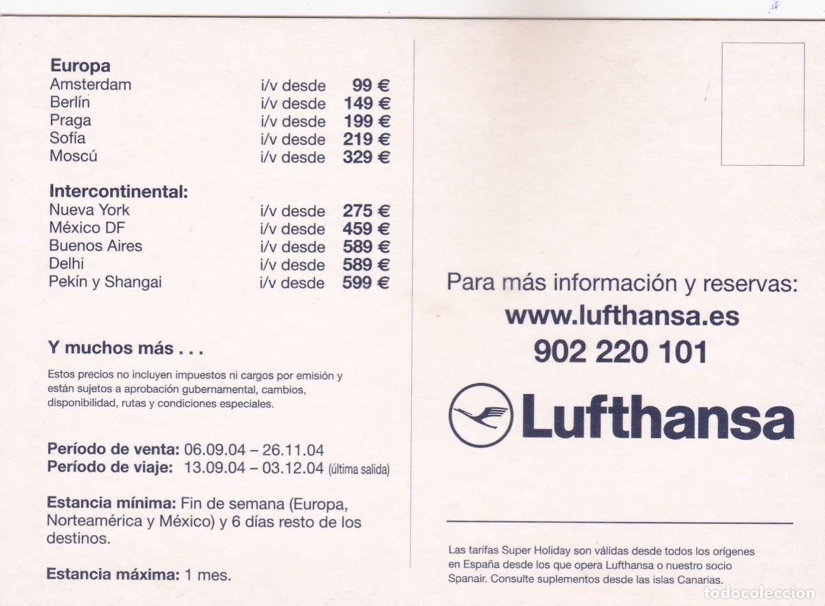 Postales: LUFTHANSA. AEROLINEAS. LINEAS AEREAS - PUBLICIDAD DE LA MARCA - Foto 2