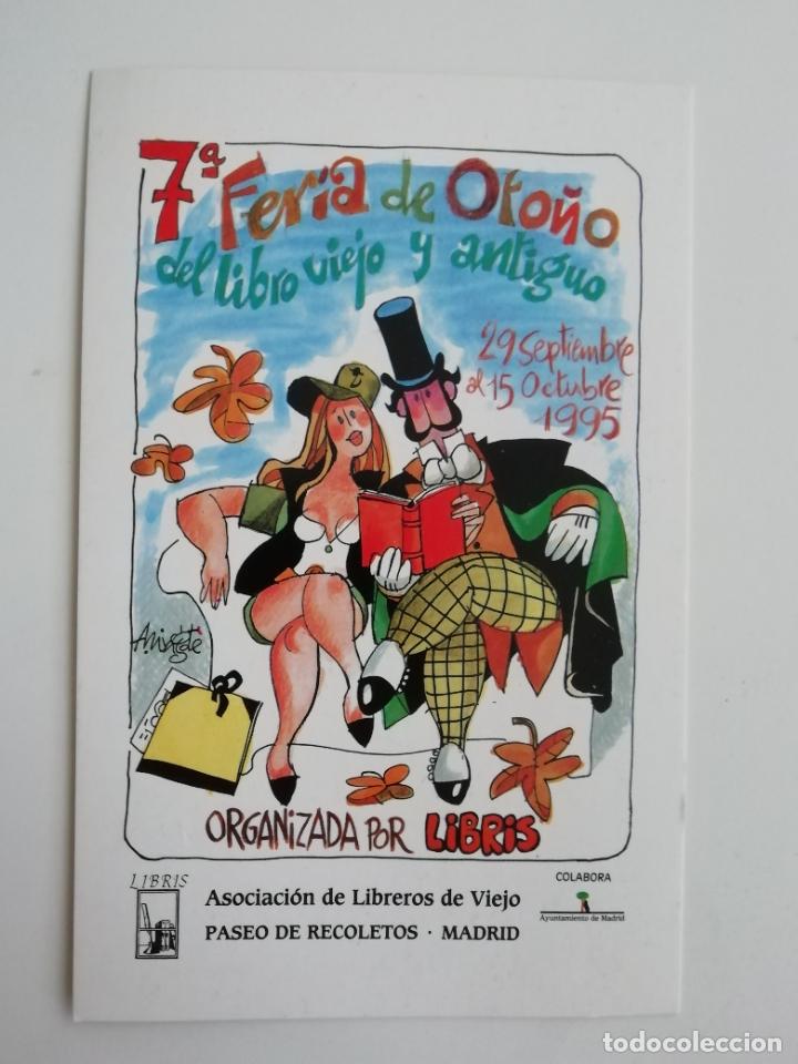 Postkarten: Postal VII Feria de Oto&ntilde;o del libro viejo y antiguo 1995 Paseo de Recoletos Madrid Dise&ntilde;o A. Mingote