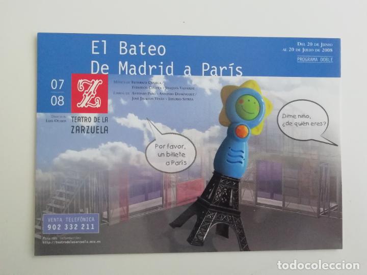 Postales: Postal El bateo De Madrid a Par&iacute;s Federico Chueca Teatro de la Zarzuela Madrid Temporada 2007 2008