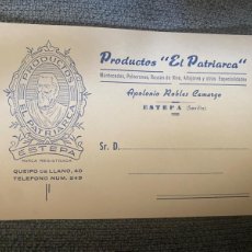 Postales: ANTIGUA POSTAL PUBLICITARIA PRODUCTOS EL PATRIARCA ESTEPA