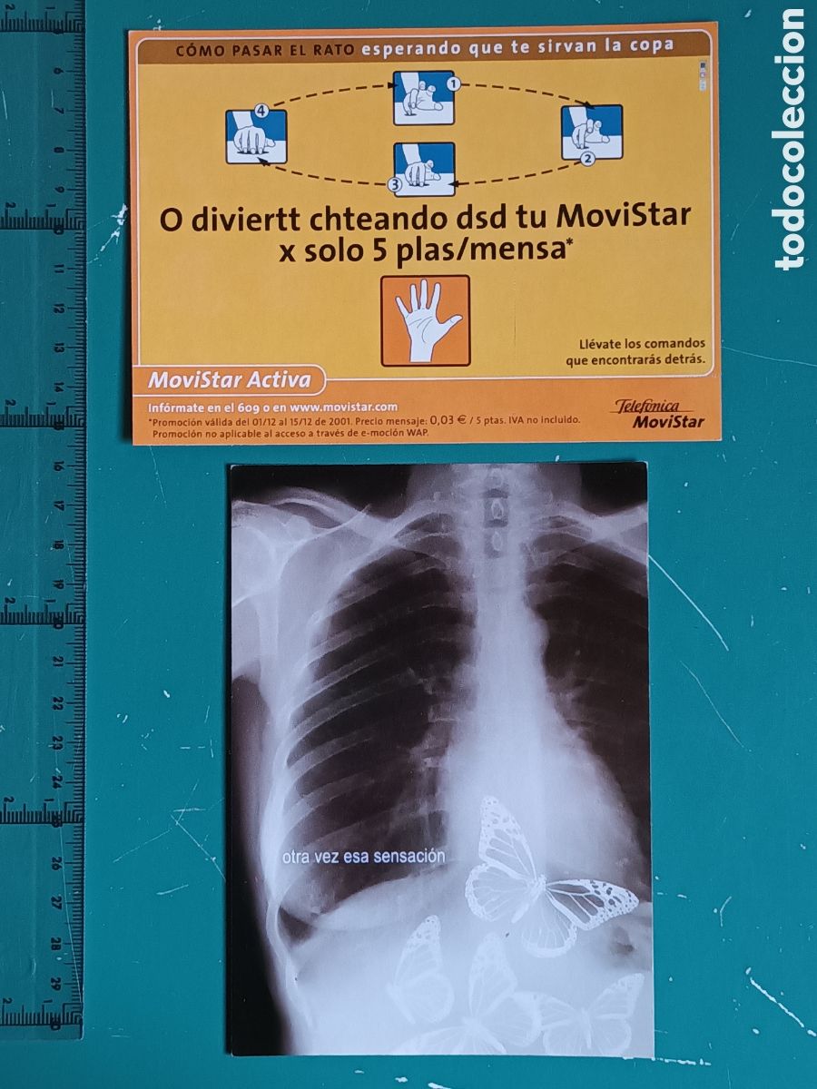 Cartes Postales: Postales Vodafone vizzavi rayos x y Movistar Pasar el rato Postalfree