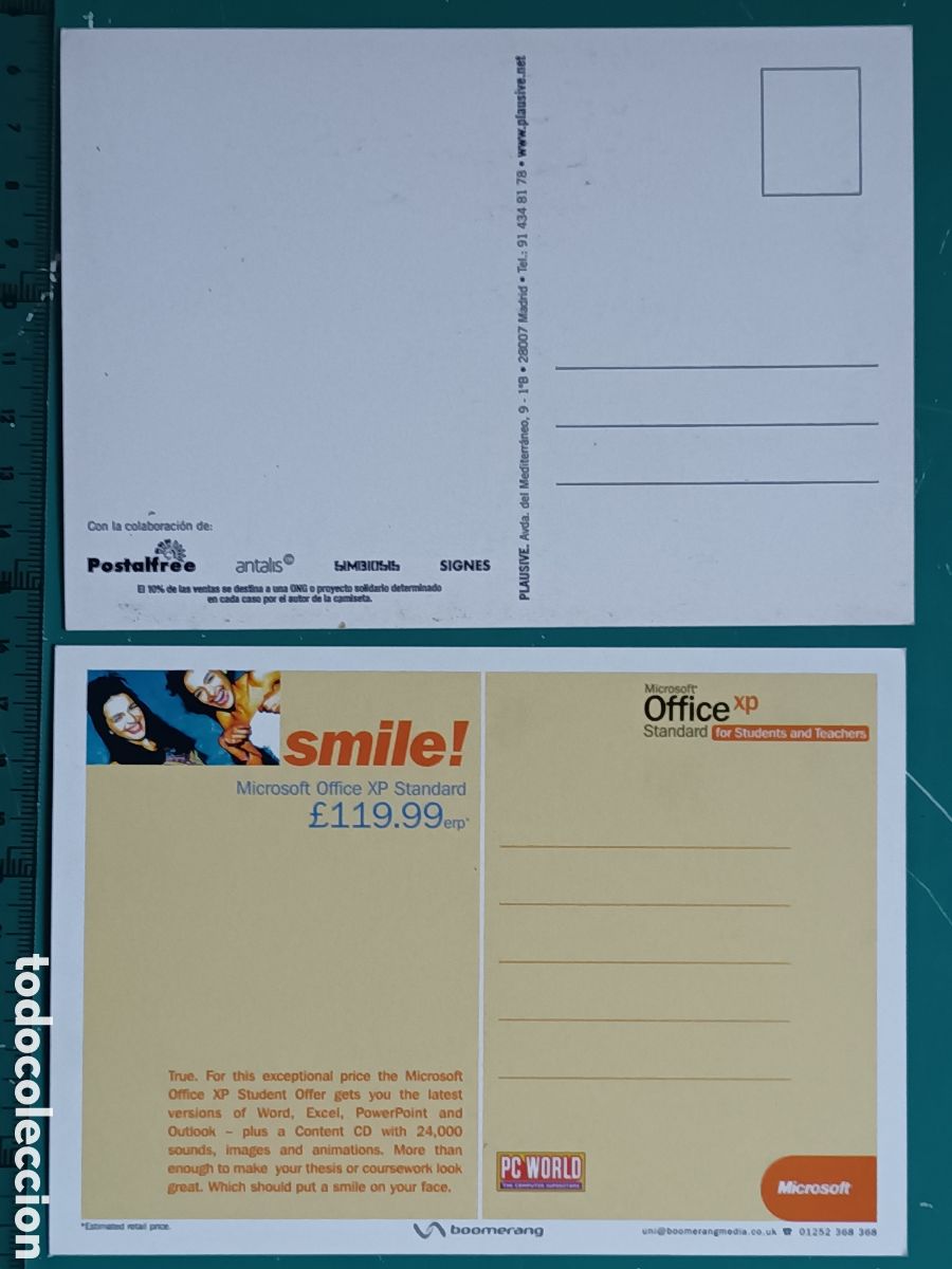 Postales: Postales Plausive y Office xp Standard PcWorld Postalfree - Foto 2