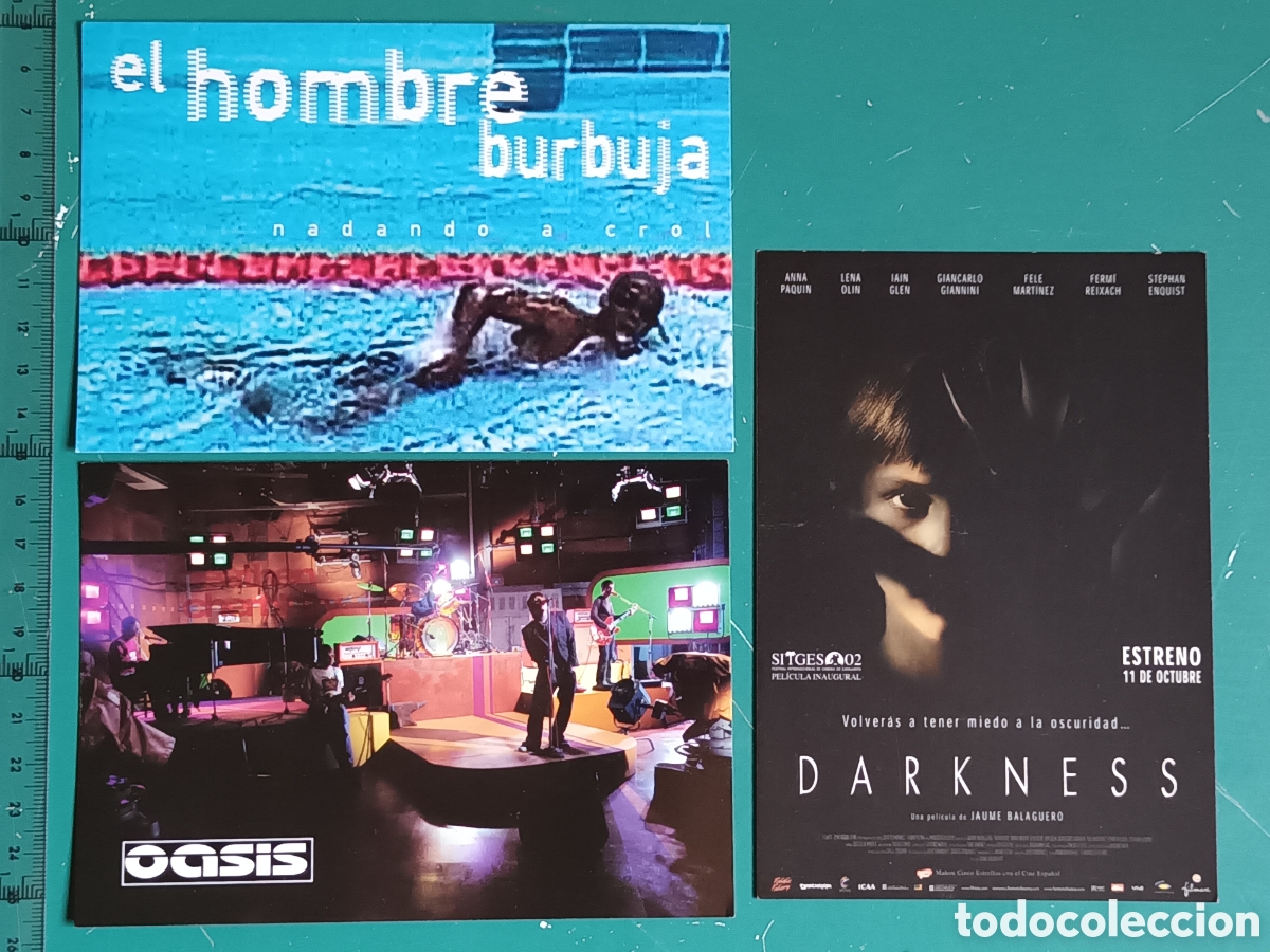Cartes Postales: Postales Hombre Burbuja, Grupo Oasis y Pel&iacute;cula Darkness
