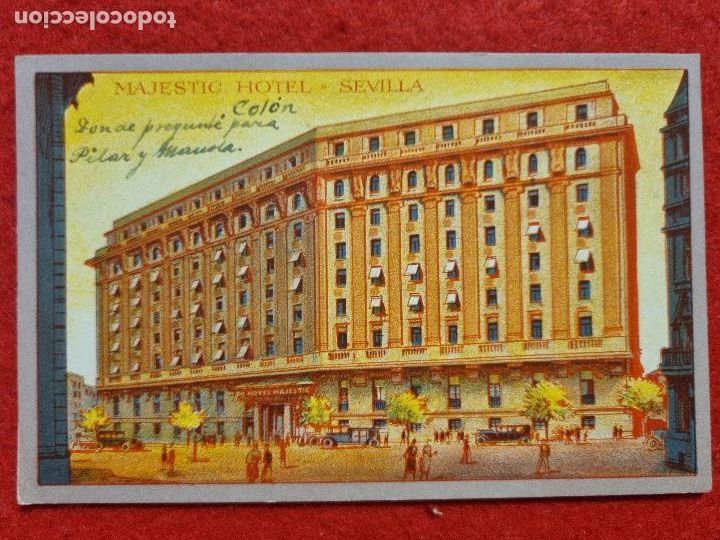 Cartes Postales: POSTAL ANTIGUA PUBLICIDAD HOTEL MAJESTIC DE SEVILLA ORIGINAL P1418
