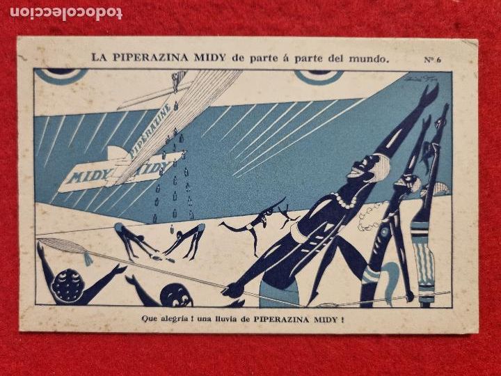 Cartes Postales: POSTAL ANTIGUA PUBLICIDAD FARMACIA PIPERAZINA MIDY ORIGINAL P1458