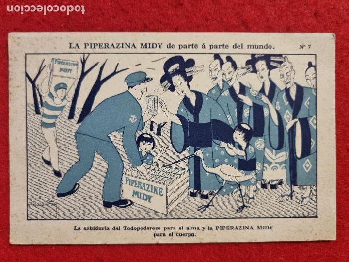 Cartes Postales: POSTAL ANTIGUA PUBLICIDAD FARMACIA PIPERAZINA MIDY ORIGINAL P1459