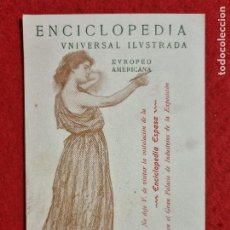 Postales: POSTAL ANTIGUA PUBLICIDAD ENCICLOPEDIA UNIVERSAL ILUSTRADA ESPASA RAMON CASAS ORIGINAL P1464