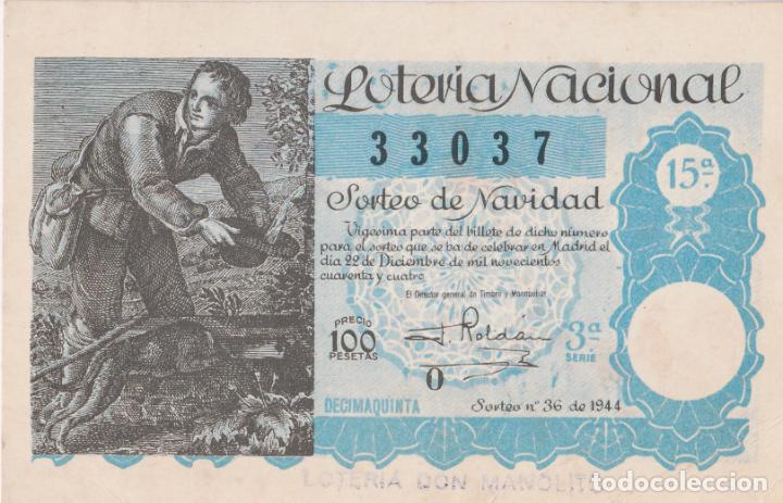 Postais: POSTAL LOTERIA DE NAVIDAD - SORTEO DE NAVIDAD N&ordm;36 DE 1944 - SERIE D - PRIMER PREMIO - S/C