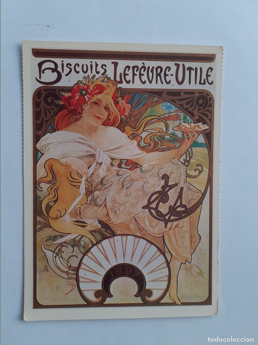 Postales: POSTAL DE PUBLICIDAD - ALPHONSE MUCHA - BISCUIT LEFEVRE - UTILE - Foto 1