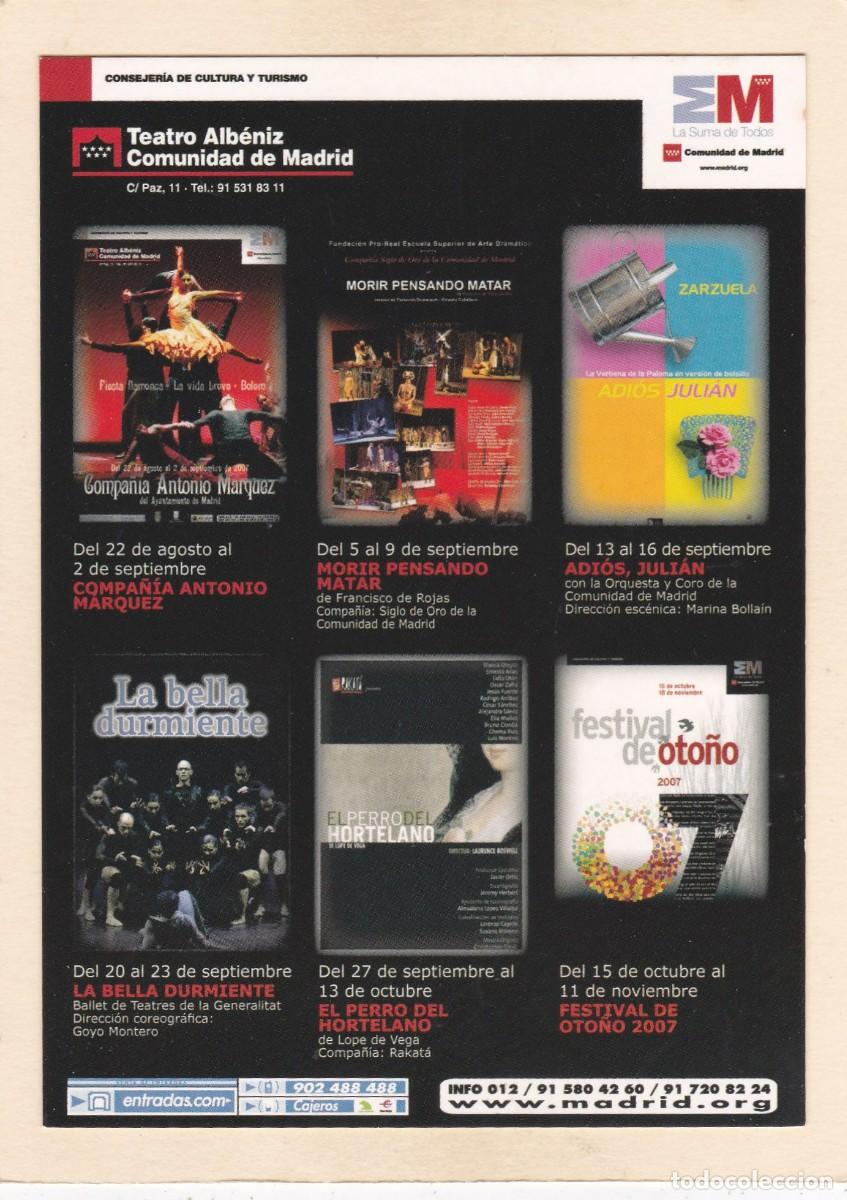 Postales: TEATRO ALBENIZ. COMUNIDAD DE MADRID. PROGRAMACI&Oacute;N - POSTALFREE - Foto 1