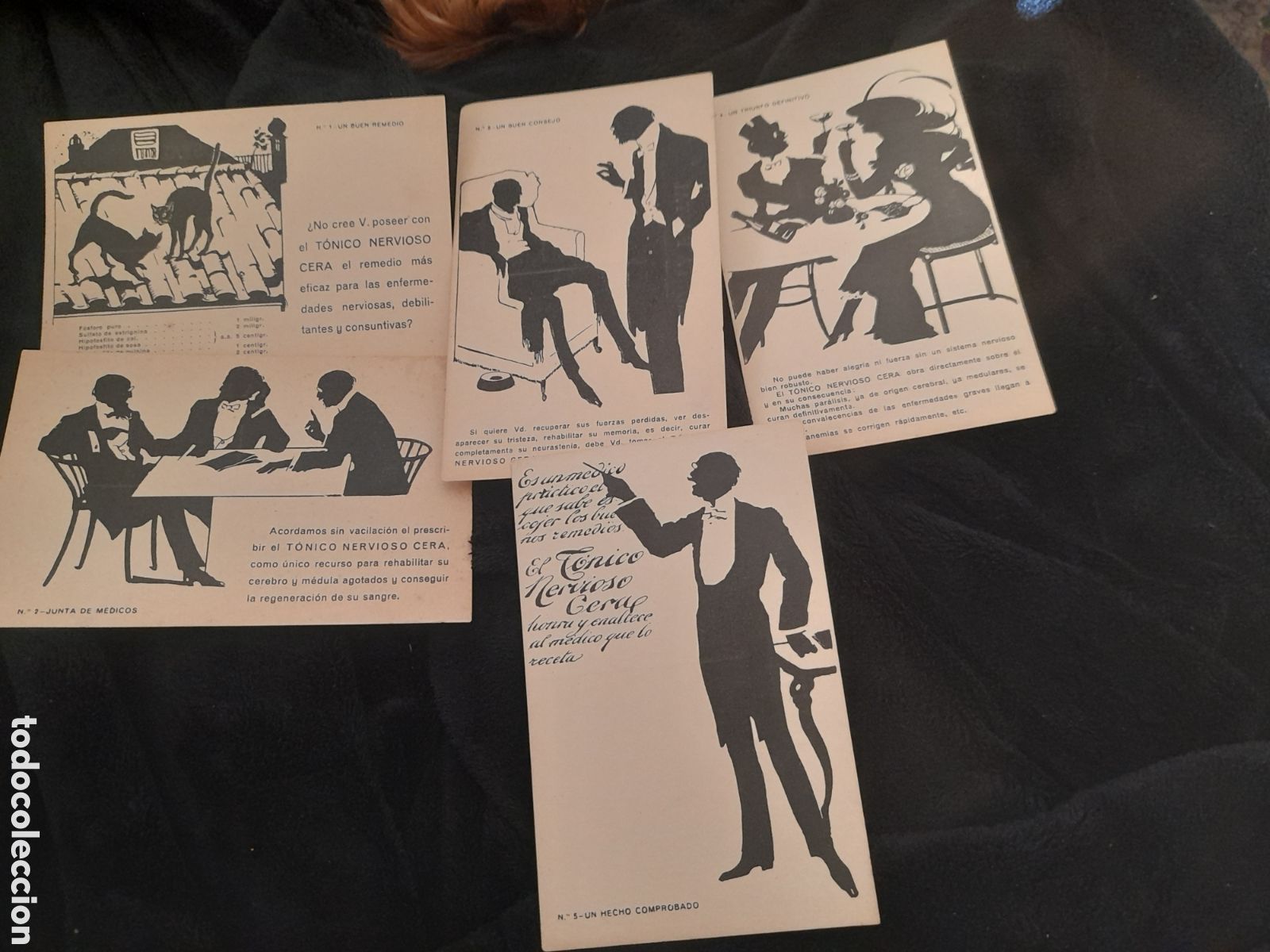 Cartoline: Cinco antiguas postales, T&oacute;nico Nervioso Cera