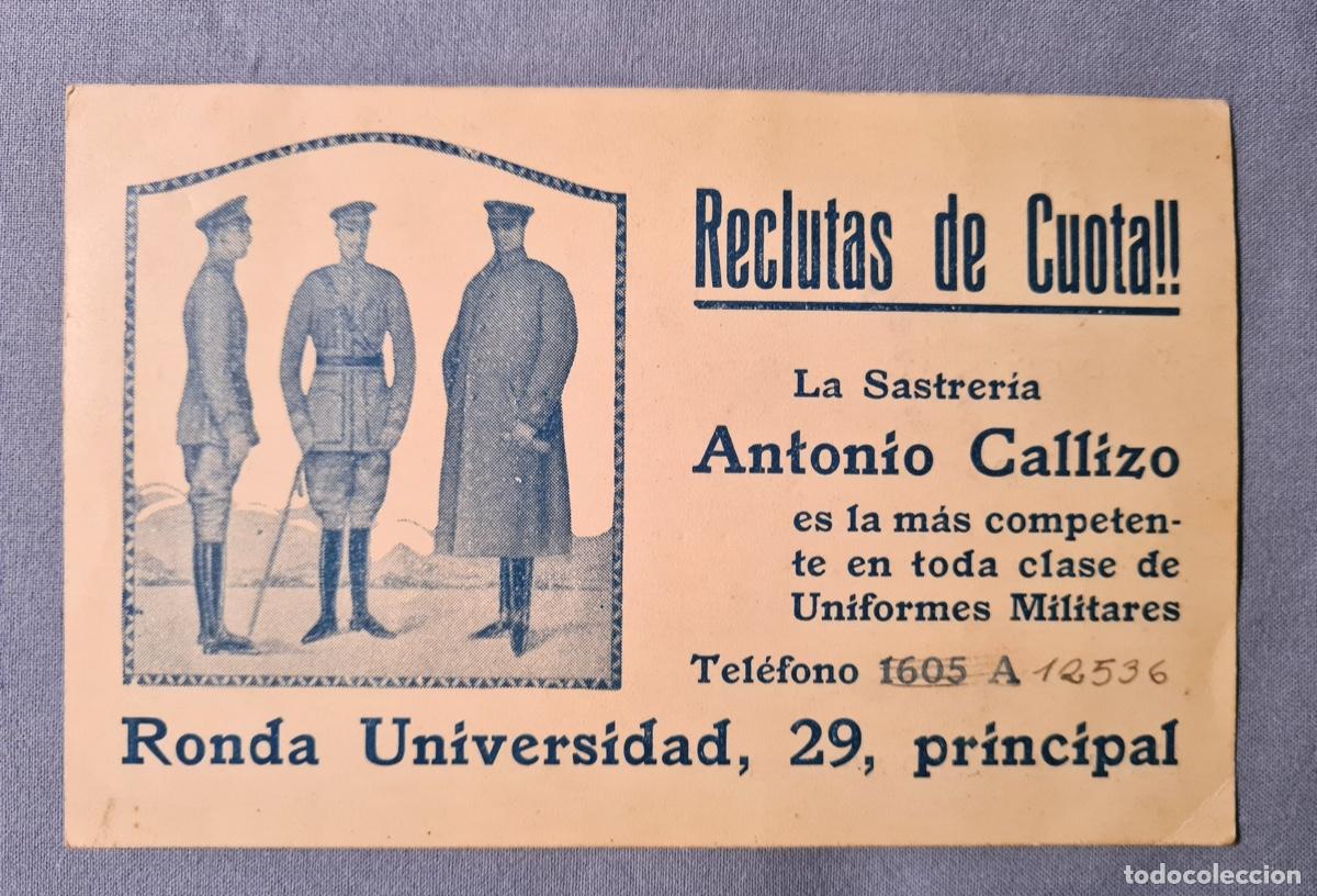 Postkarten: Sastrer&iacute;a militar. Publicidad.