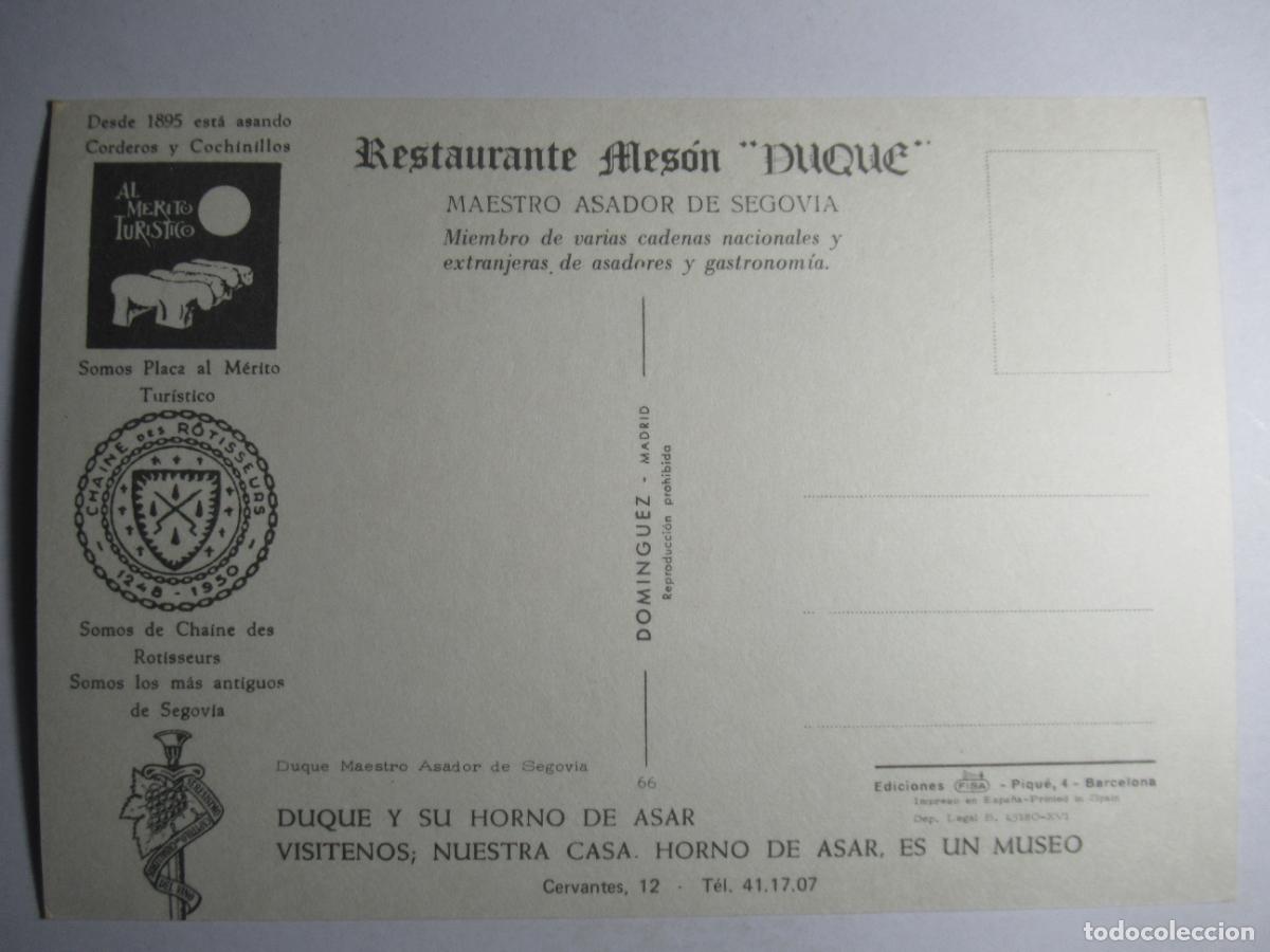Postales: Segovia - Restaurante Mes&oacute;n Duque - Foto 2