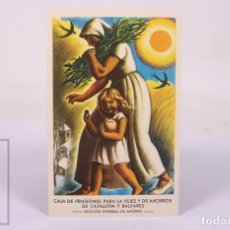 Postales: POSTAL PUBLICITARIA CAJA DE PENSIONES CATALUÑA BALEARES - SECCION GENERAL AHORROS - 9,5 X 14,5 CM
