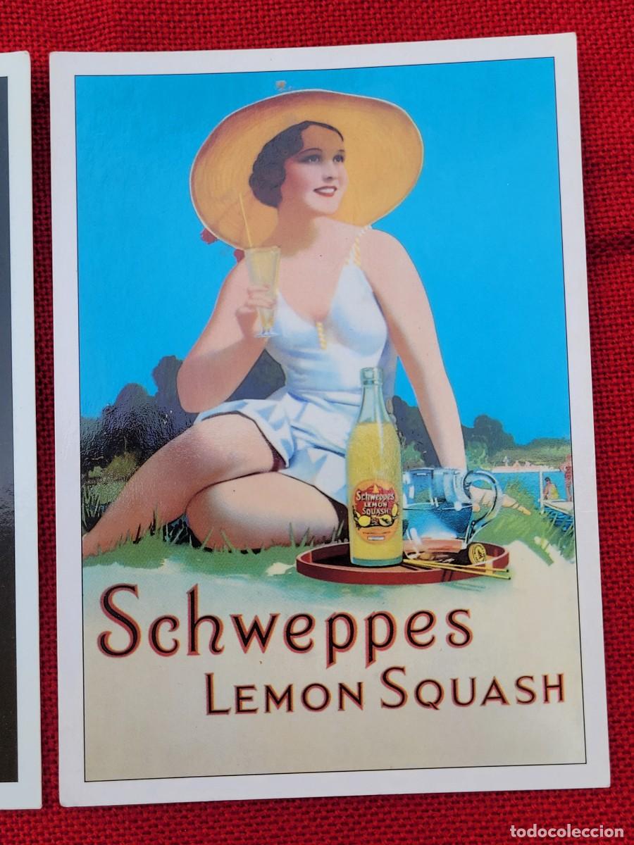 Postales: Dos postales publicitarias de Schweppes, vintage - Foto 3