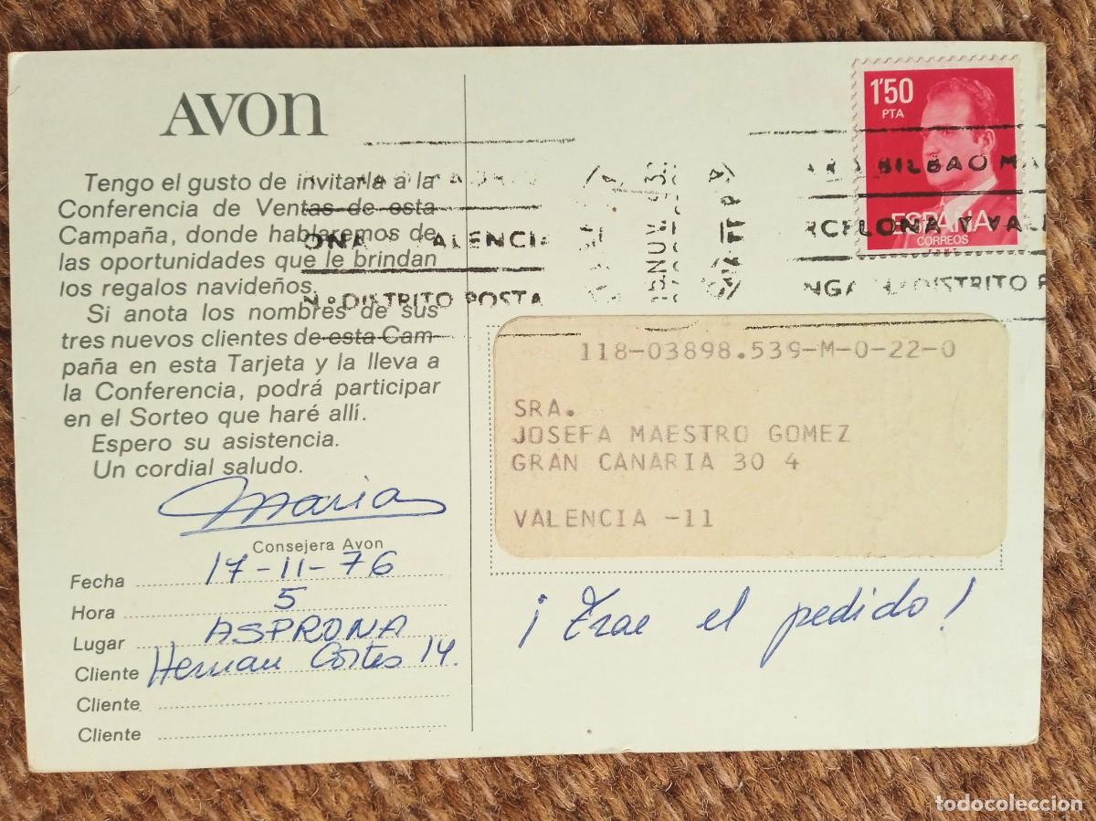 Postales: POSTAL PUBLICITARIA AVON - Foto 2