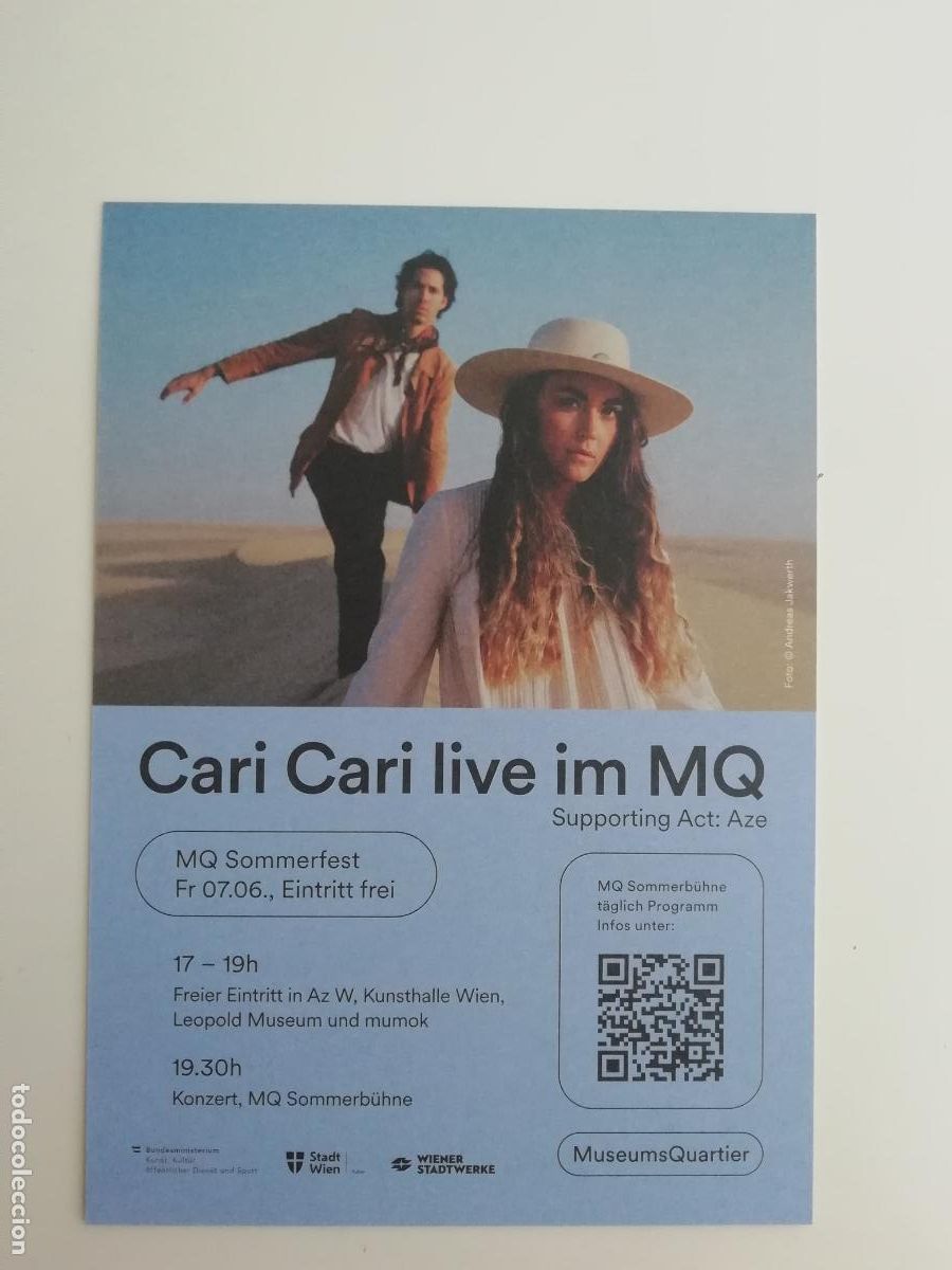 Postcards: Postal Cari Cari live im MQ Sommerfest MQ Sommerb&uuml;hne Viena MuseumsQuartier Festivales
