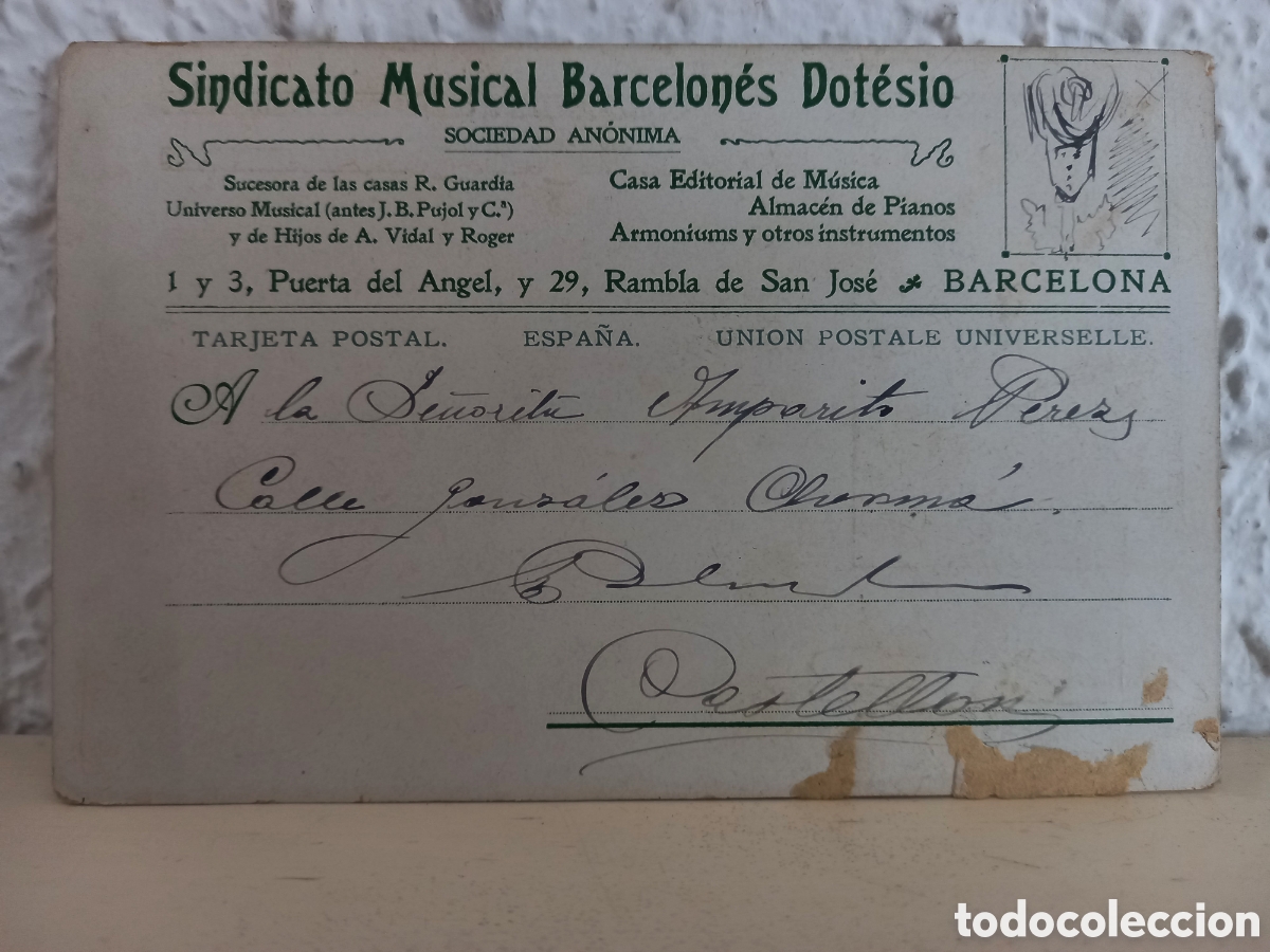 Postales: Postal Sindicato Musical Barcelones Dot&eacute;sio - Foto 2