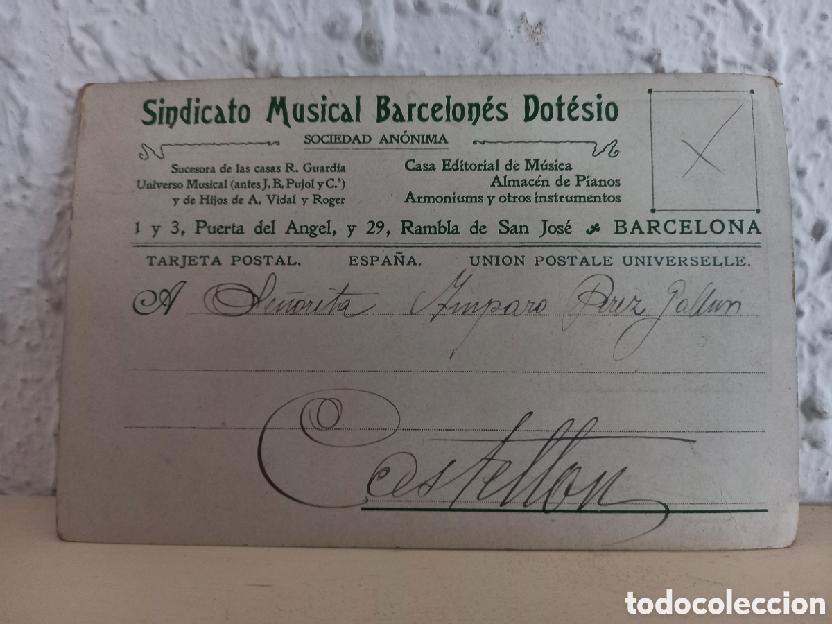 Postales: Postal Sindicato Musical Barcelones Dot&eacute;sio - Foto 2