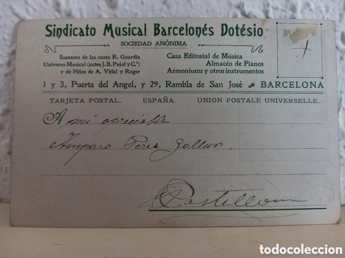 Postales: Postal Sindicato Musical Barcelones Dot&eacute;sio - Foto 2