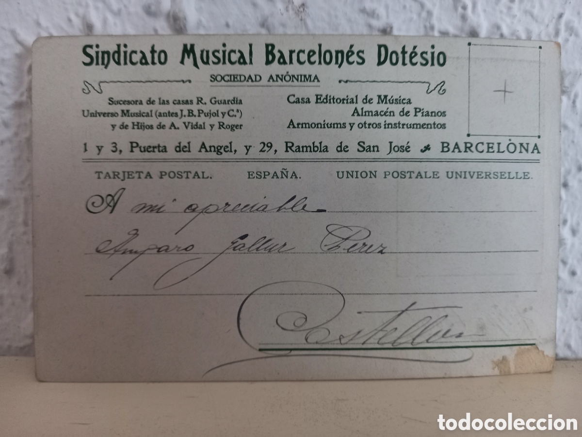 Postales: Postal Sindicato Musical Barcelones Dot&eacute;sio - Foto 2