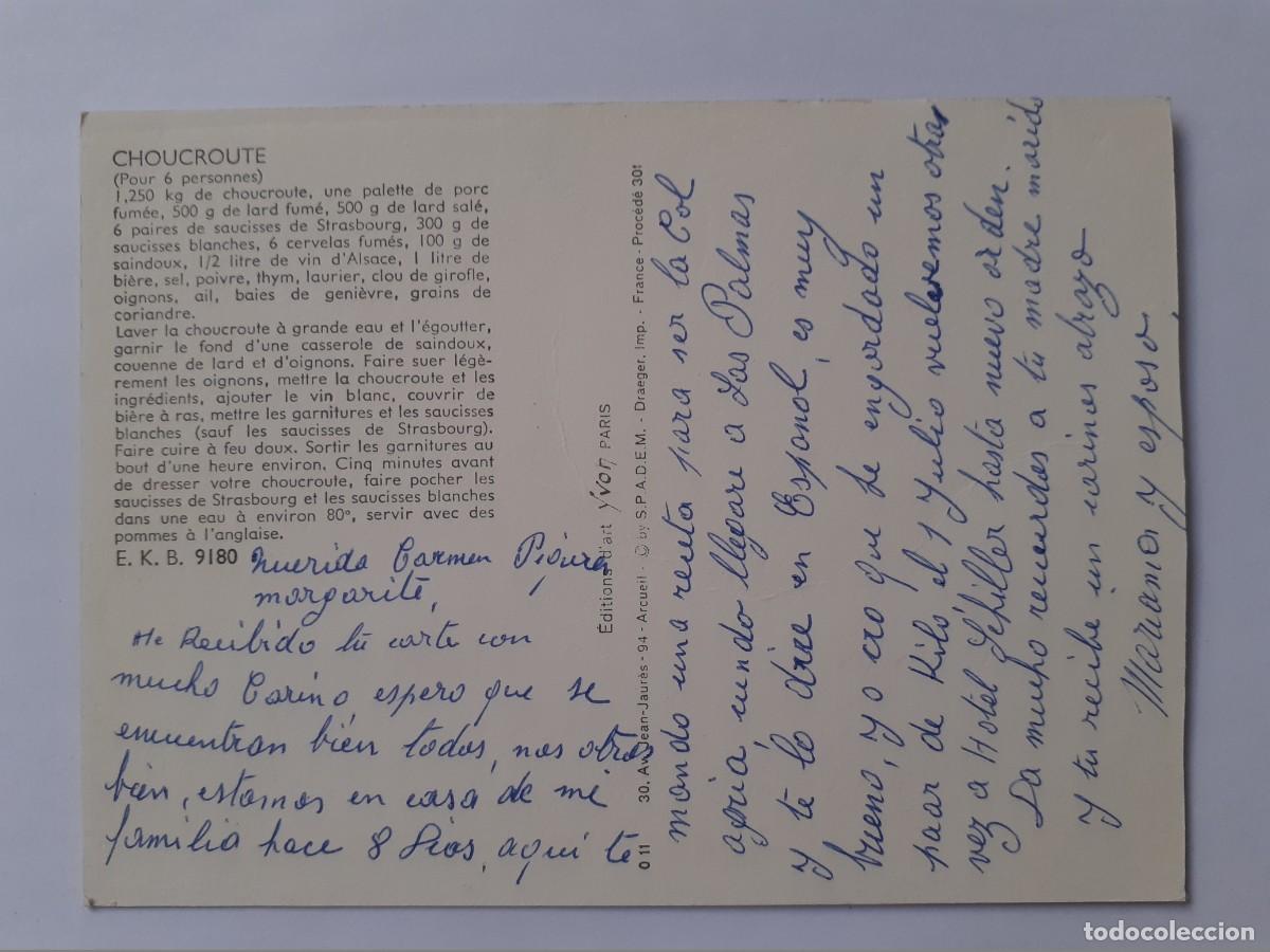 Postales: POSTAL - CHOUCROUTE CHUCRUT - ESCRITA - Foto 2