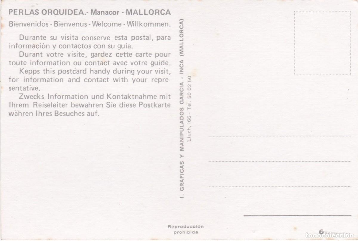Postales: PERLAS ORQUIDEA. MANACOR (MALLORCA) - Foto 2