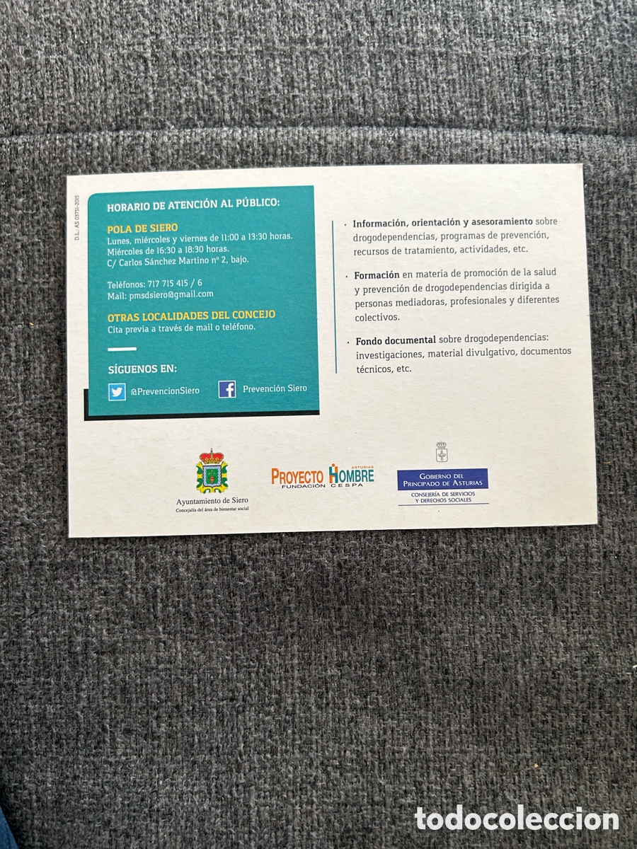 Postales: POSTAL PROYECTO HOMBRE DROGODEPENDENCIAS - Foto 2