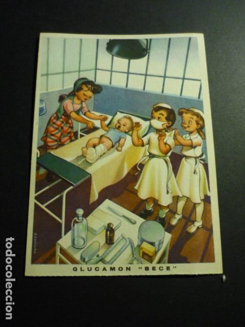 Postales: GLUCAMON BECE POSTAL PUBLICITARIA BEBE CON ENFERMERAS - Foto 1