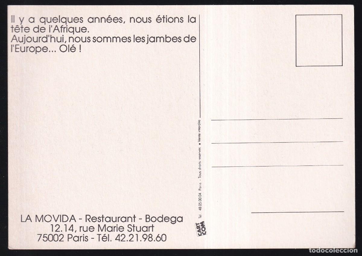 Postales: Francia. Paris. *La Movida - Restaurant / Bodega* Nueva. - Foto 2