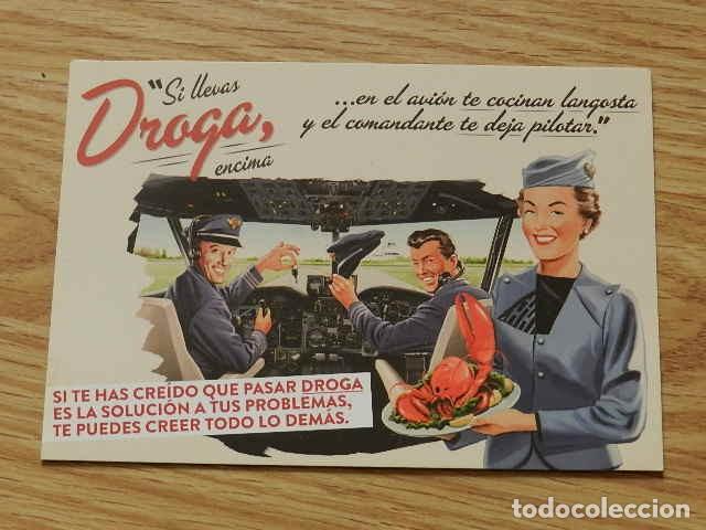 Postales: Postal Si llevas droga encima en el avi&oacute;n... - Foto 1