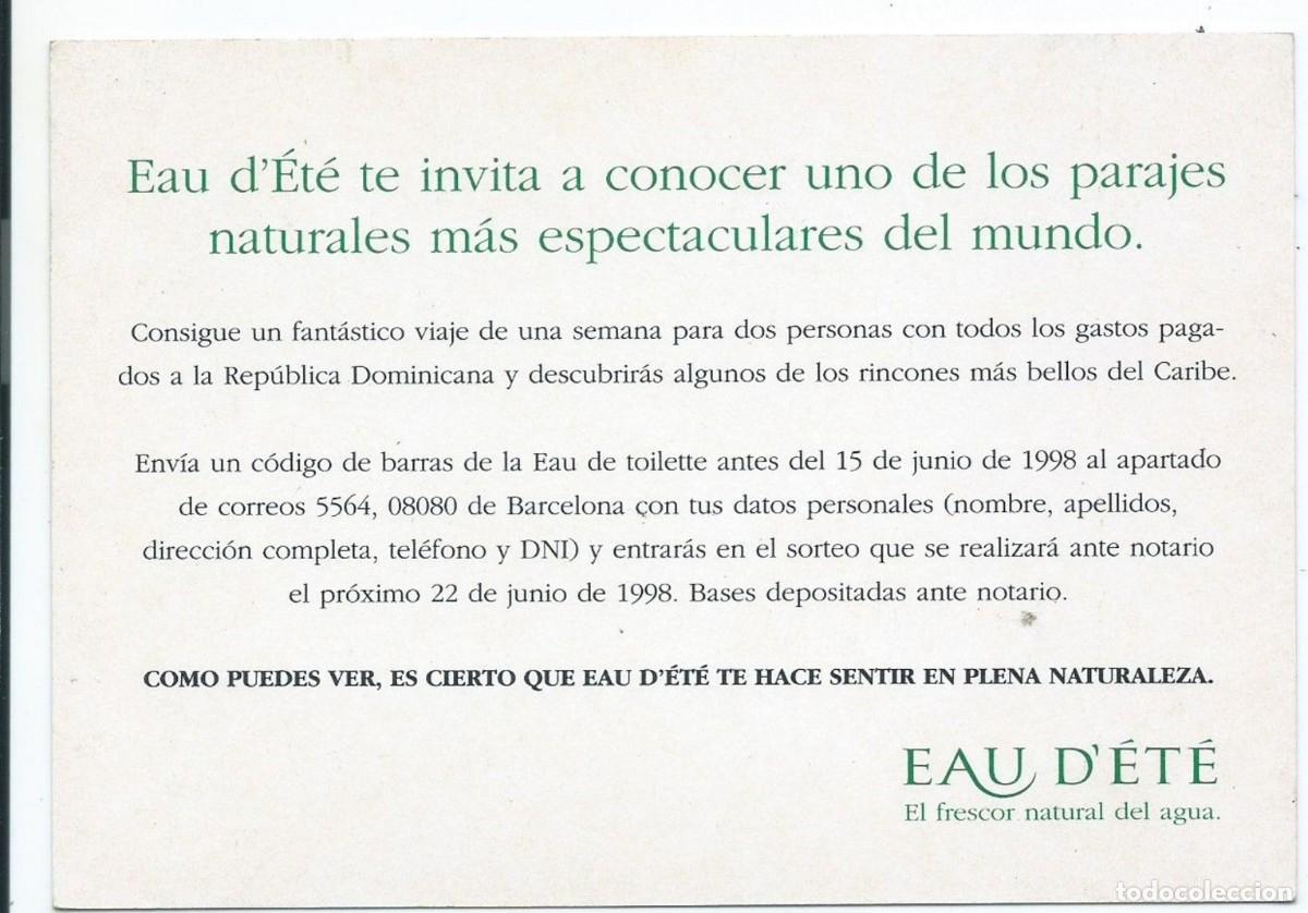 Postales: &rdquo; EAU D&acute;ETE &rdquo;.- PUBLICIDAD - Foto 2
