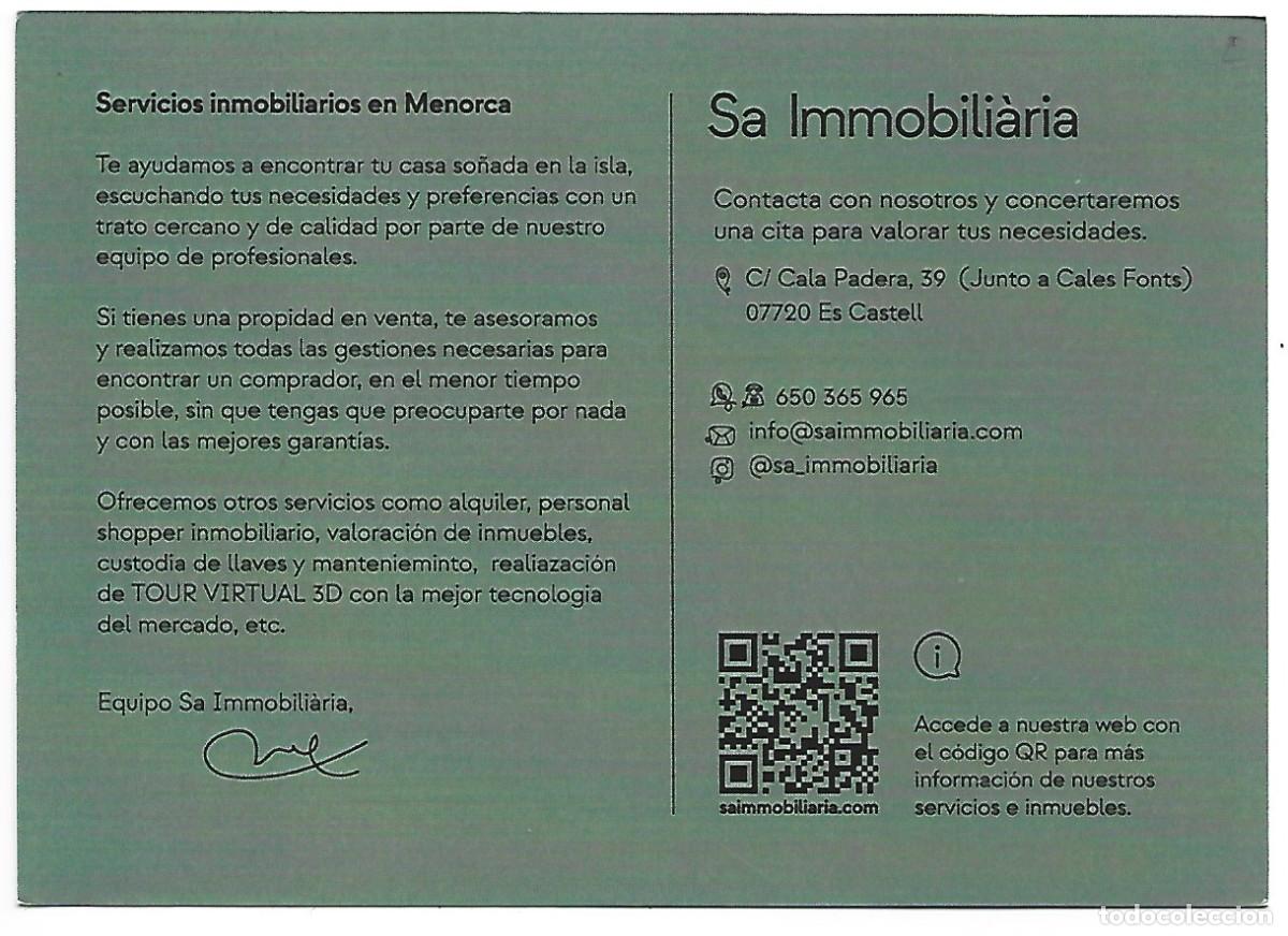 Postales: PUCIDAD, &rdquo; SA IMMOBILIARIA &rdquo;.- MENORCA - Foto 2
