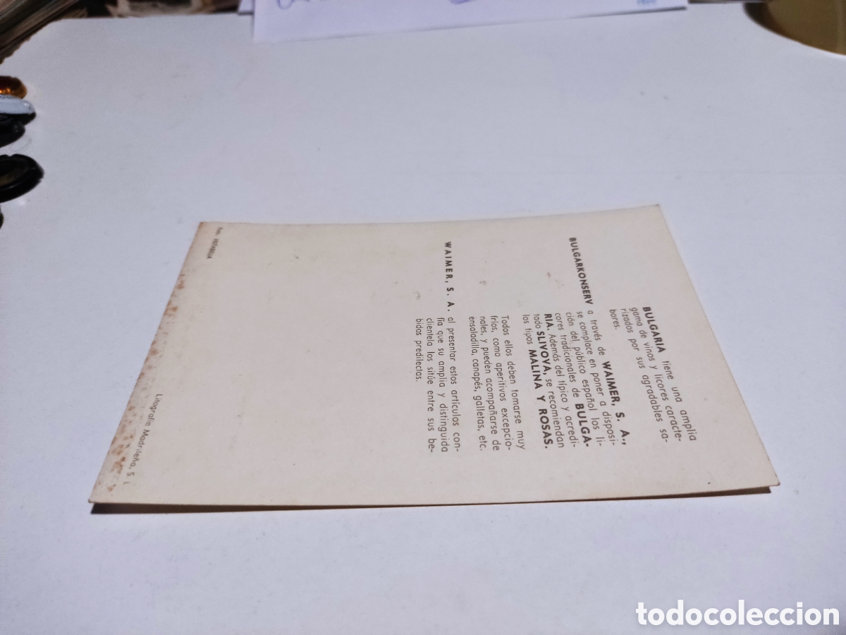 Postales: Postal waimer,S.A.export-import licores b&uacute;lgaros - Foto 2
