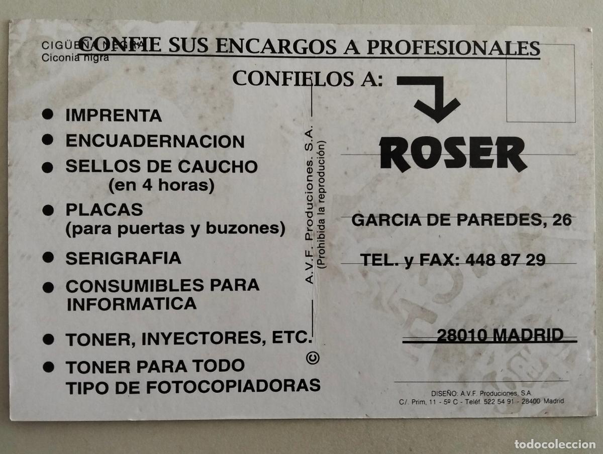 Postales: POSTAL PUBLICIDAD, ROSER, A&Ntilde;OS 90 - Foto 2