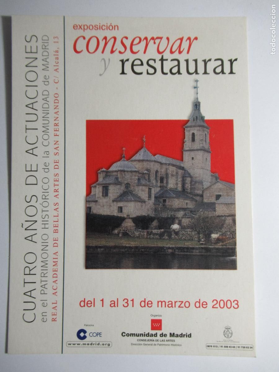 Postales: Postal publicitaria - Exposici&oacute;n conservar y restaurar - Madrid - Foto 1