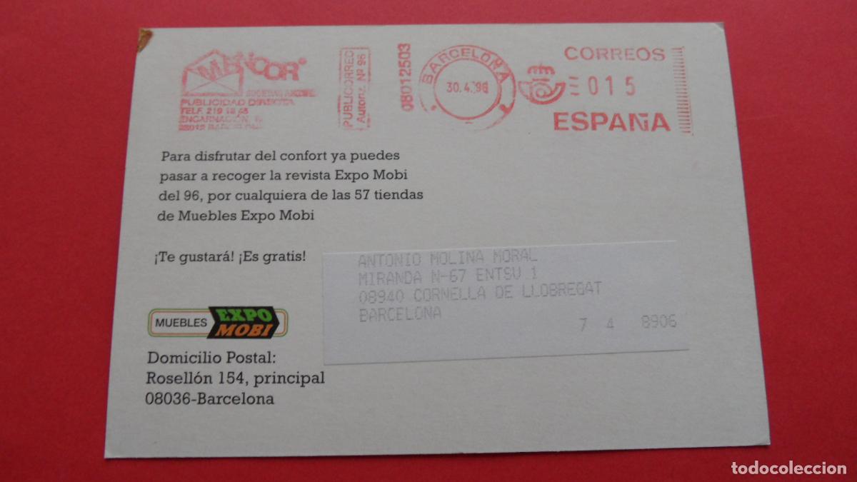 Postales: POSTAL CORNELLA MUEBLES EXPOMOBI 1996 - Foto 2