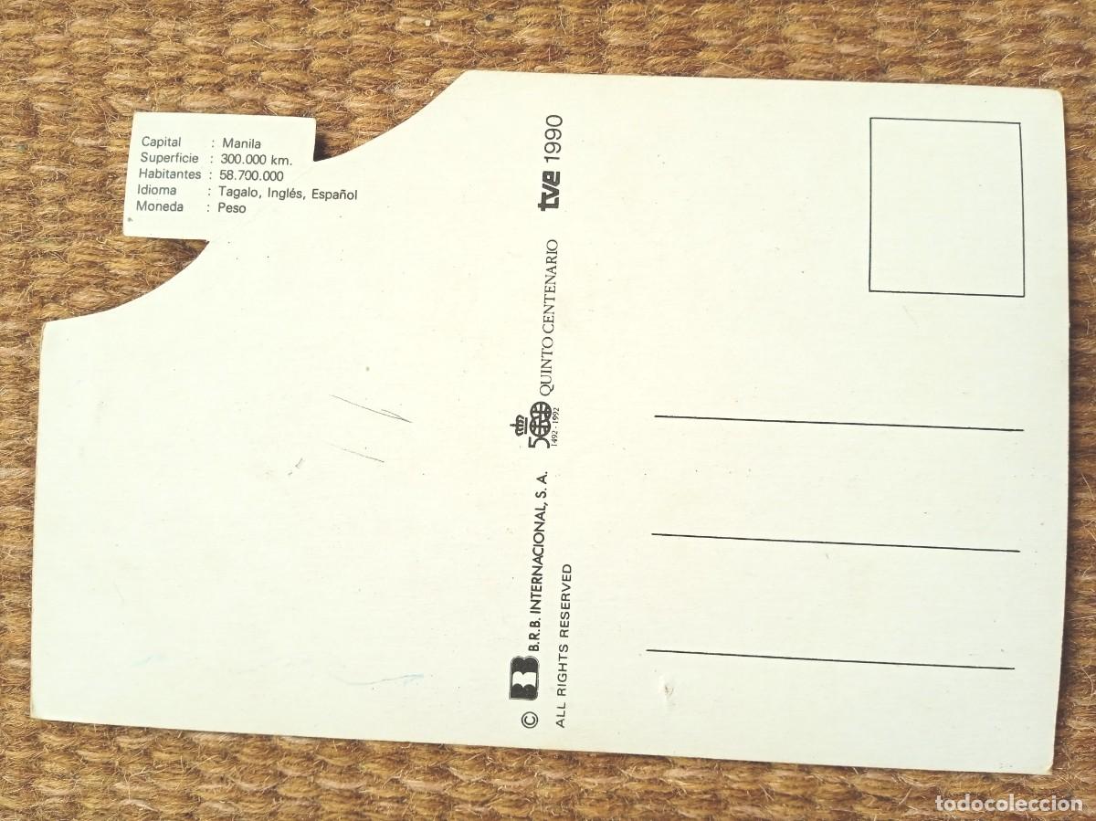 Postales: CU&Eacute;TARA - QUINTO CENTENARIO TVE 1990 - FILIPINAS - Foto 2