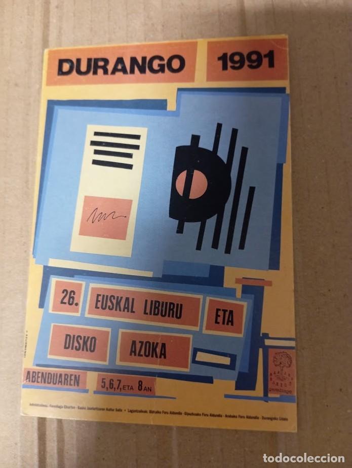 Postales: POSTAL DURANGO 1991 / 26 EUSKAL LIBURU ETA DISKO AZOKA - Foto 1