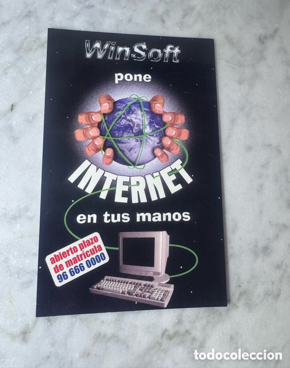 Postales: Postal publicitaria cursos WinSoft d internet - Foto 1