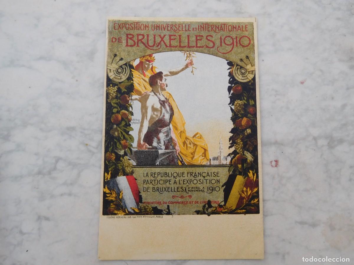 Postales: Postal propaganda exposici&oacute;n universal de Bruselas 1910 - Foto 1
