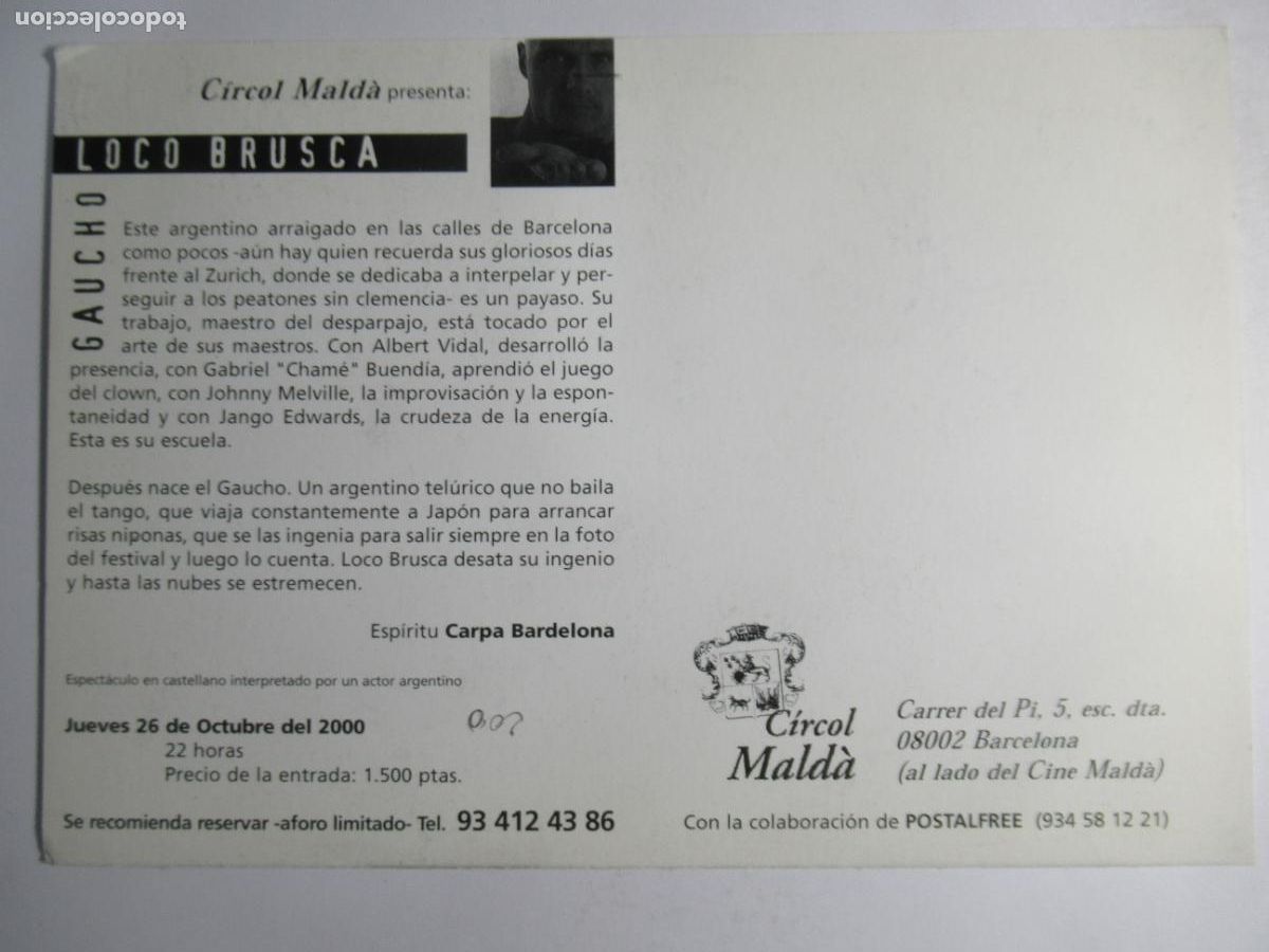 Postales: Circol Mald&agrave; presenta Loco Brusca - Barcelona - Foto 2