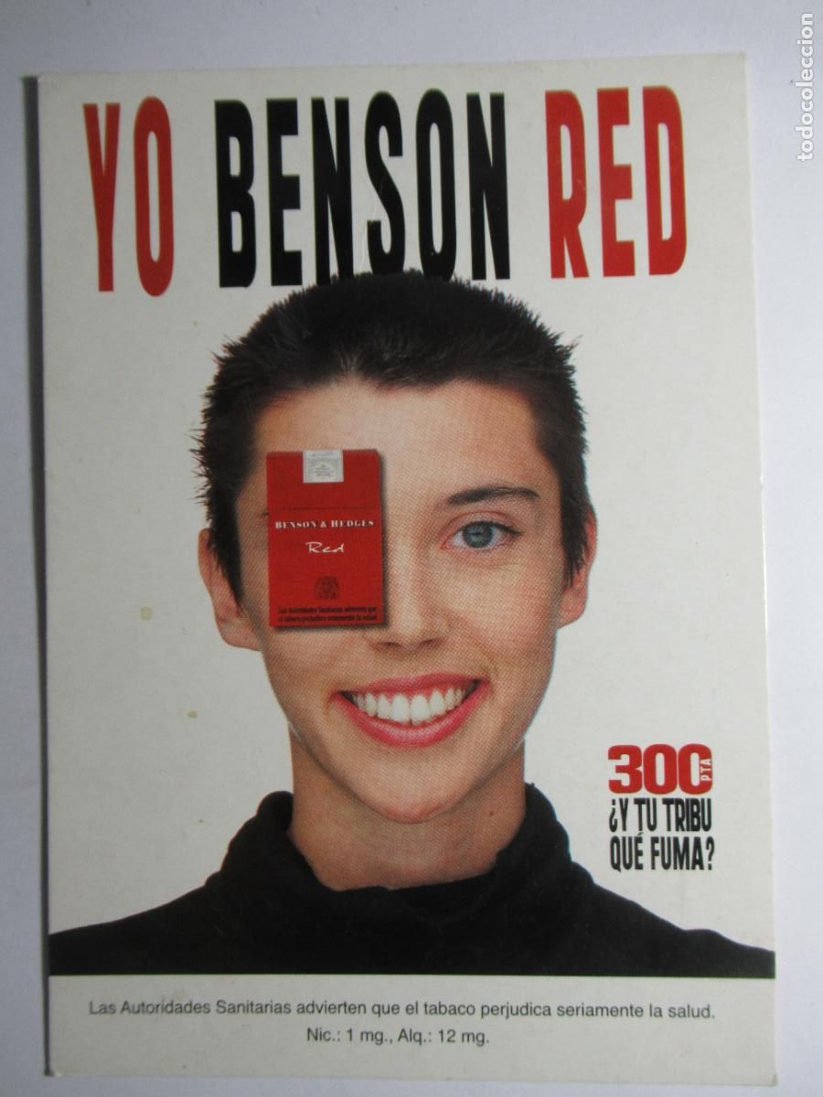 Postales: Yo Benson Red - Publicidad tabaco - Foto 1