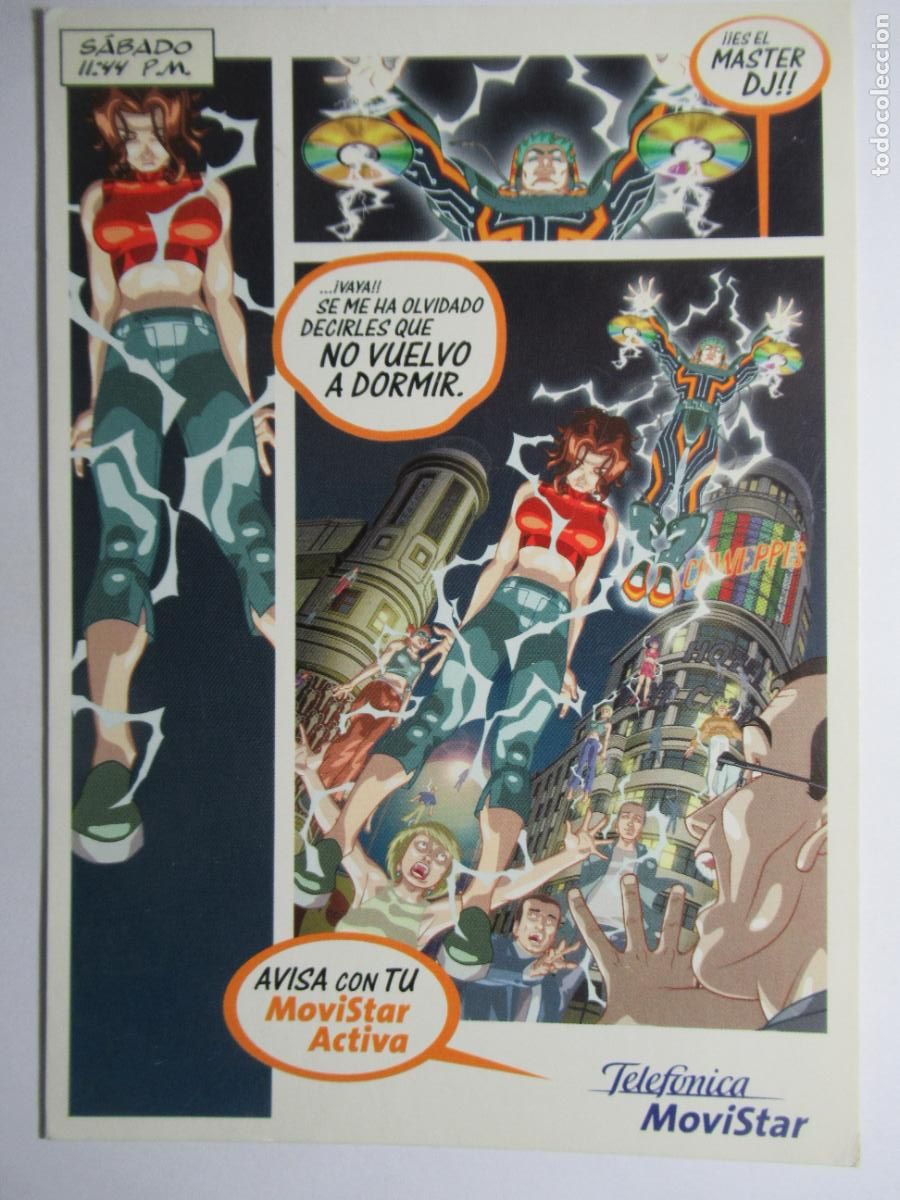 Postales: Postal Publicitaria Telef&oacute;nica Movistar c&oacute;mic - Foto 1
